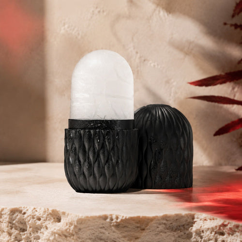 AscendLab Ice Face Roller — czarna foremka z lodową kopułą