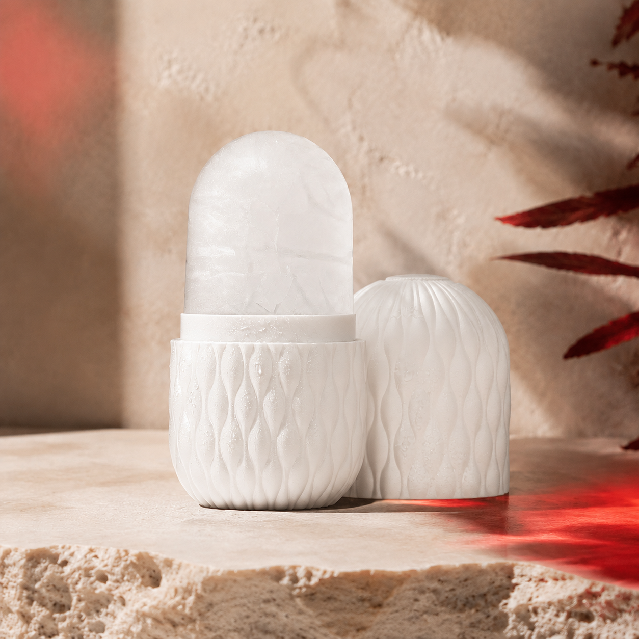 AscendLab Ice Face Roller — biały