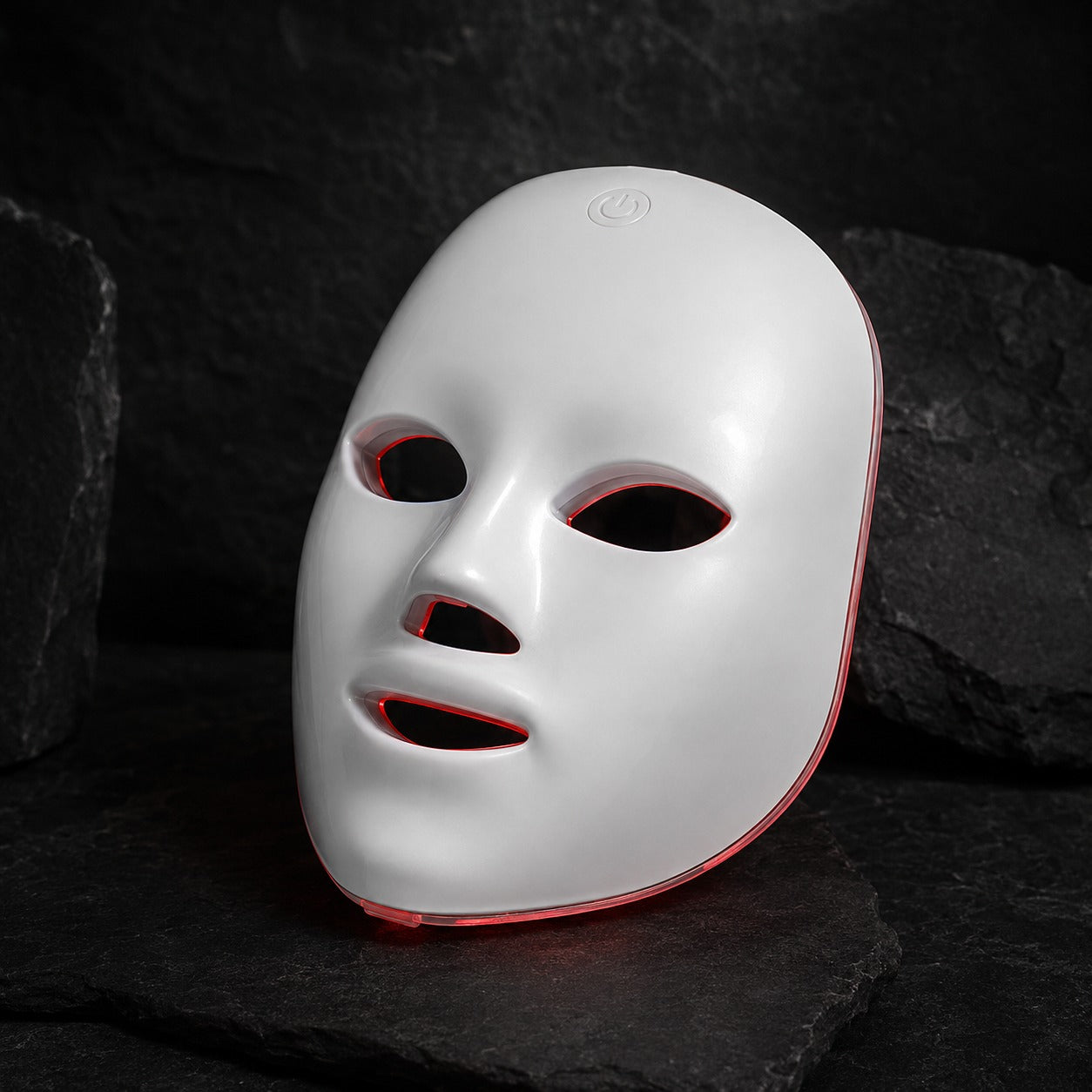 AscendLab LED Mask — detal sztywnej obudowy i podświetlenia